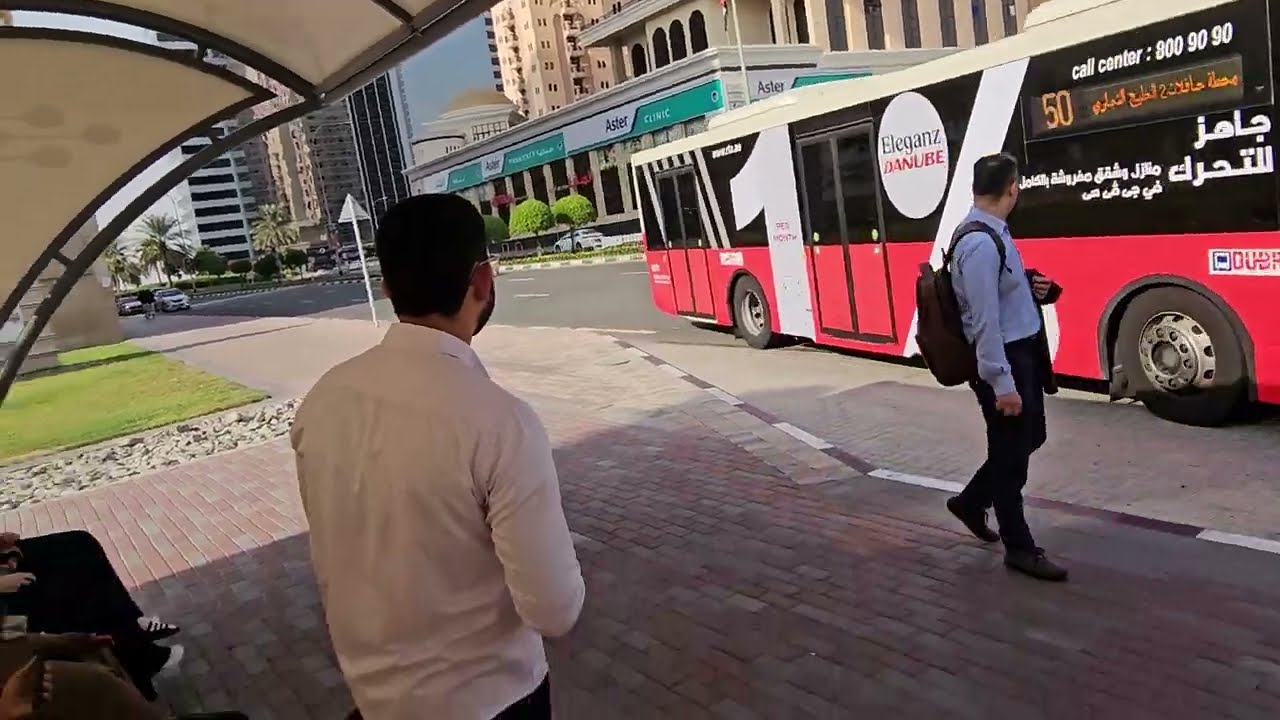 Dubai scenic bus ride: DSO to Business Bay Bus Station (4K UHD)