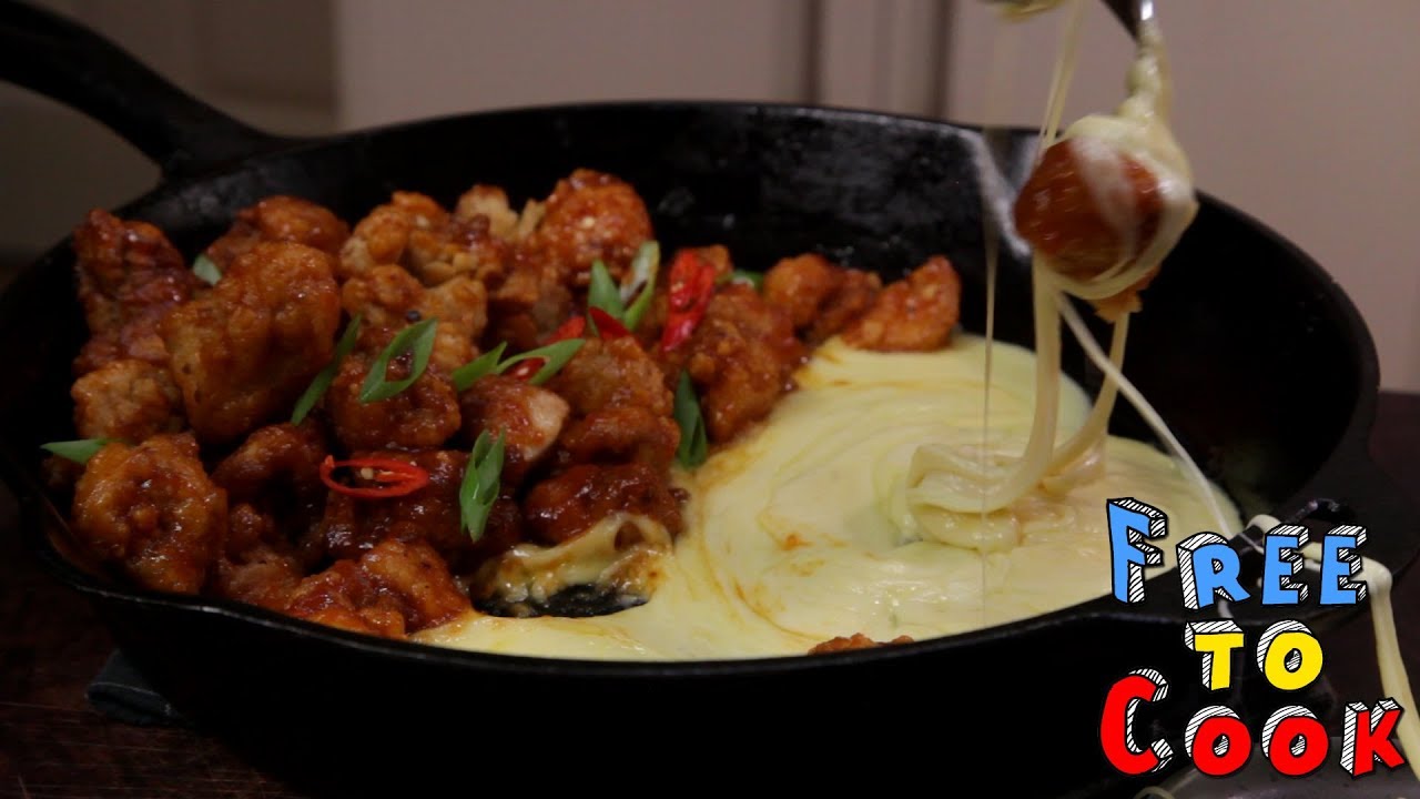 How to cook Spicy Fried Chicken Bites wrapped in Melted Cheese