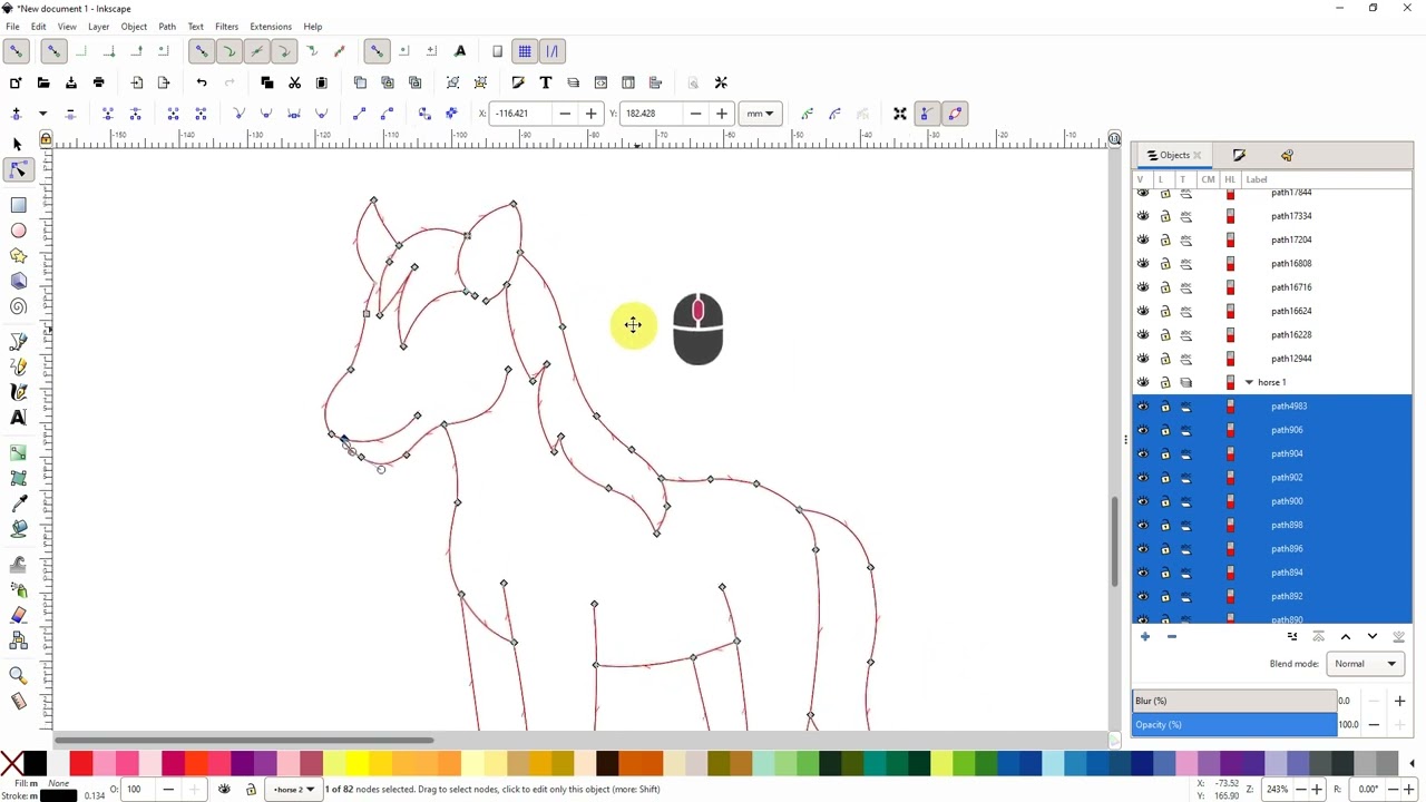 line art with using satin