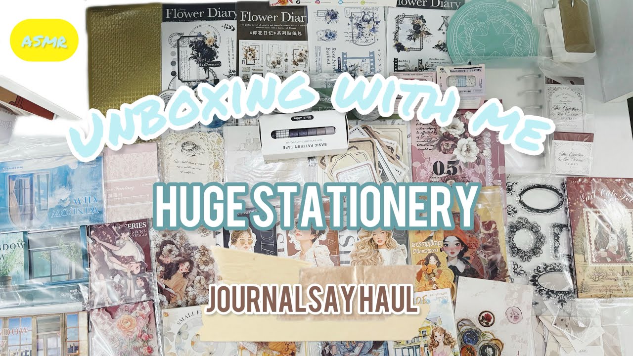 Unboxing huge stationery haul@journalsay #journaling #asmr #scrapbooking #fypシ #viralvideo #trending