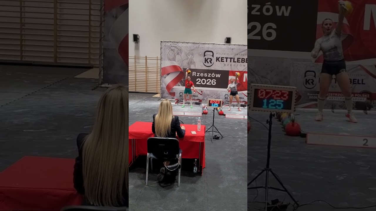 Mistrzostwa Polski Kettlbell Rzeszów 2026 Military Snatch 12' 16kg #kettlebell #fitness #sport 
