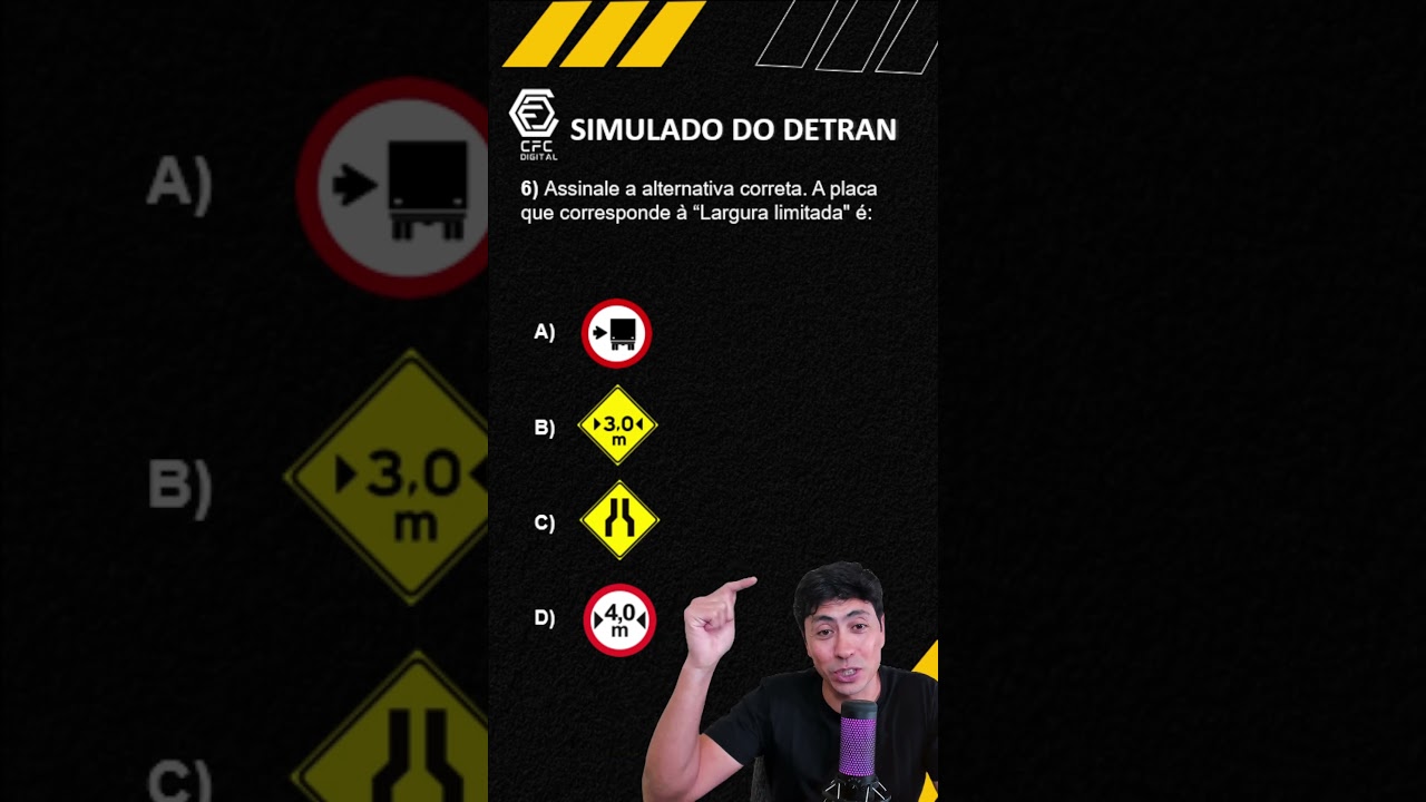 Simulado do DETRAN, sinaliza&ccedil;&atilde;o de tr&acirc;nsito, tente acertar! #autoescola #detran