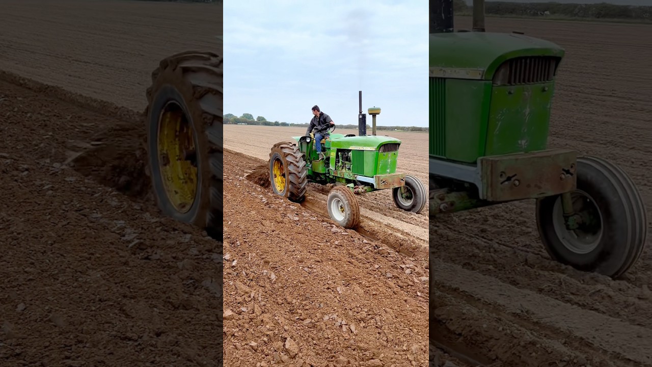 John Deere 4020, Ploughmaster and Ford Doe tractors ploughing