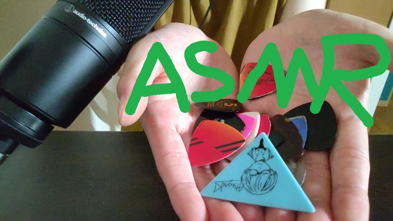 【ASMR】REVERB強めのギターのピックを使った音