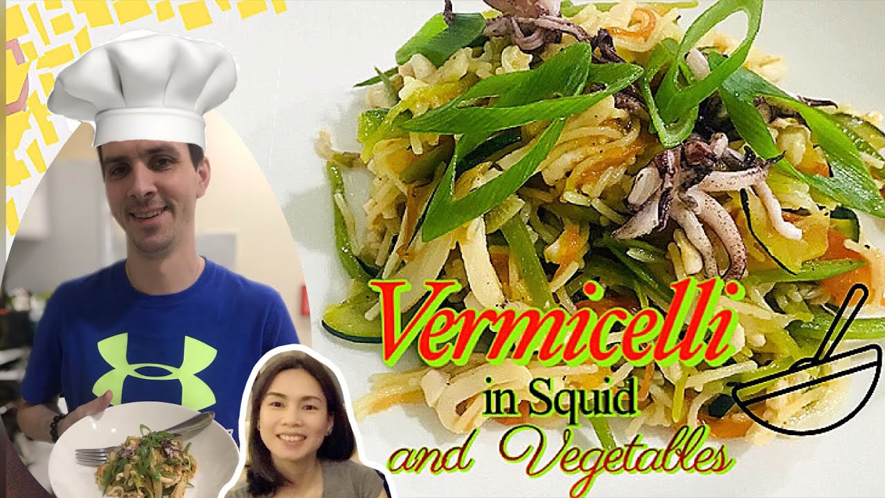 HOMECOOKING Ep.12 VERMICELLI IN SQUID and VEGETABLES #ilovecooking  #FilipinoGermanCouple