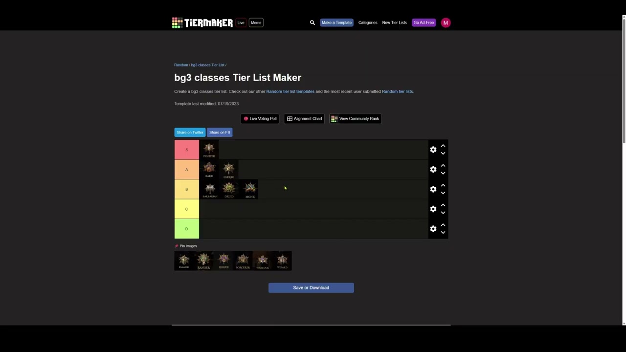 Baldur's Gate 3 class tier list