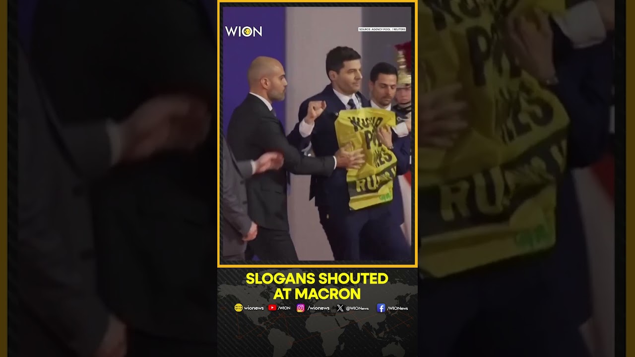Protesters Disrupt Nuclear Summit in Paris, Shout Slogans at Macron