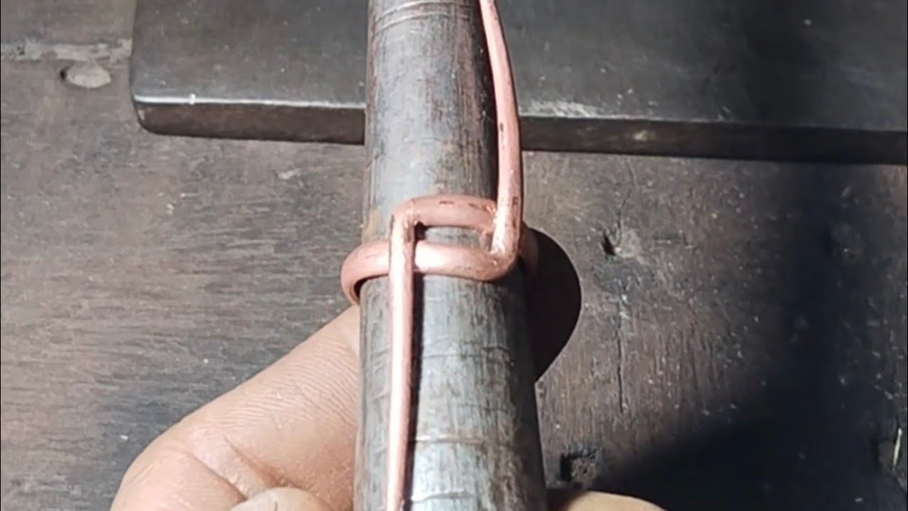 How to make a unique ring design with the help of single thick half round of copper metal Handmade .