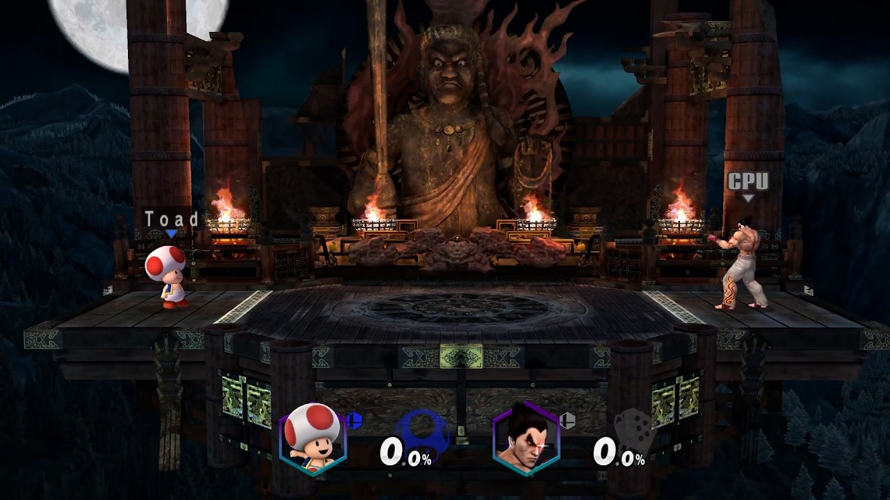 Super Smash REX - Toad vs Kazuya Mishima [Lvl 9 CPU, No Damage, No Turnip, No Grab, No Shield]