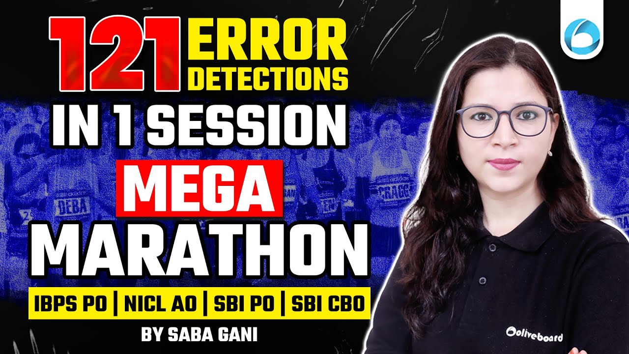 121 Error Detections in 1 Session | MEGA MARATHON | IBPS PO, NICL AO, SBI PO, SBI CBO 2025