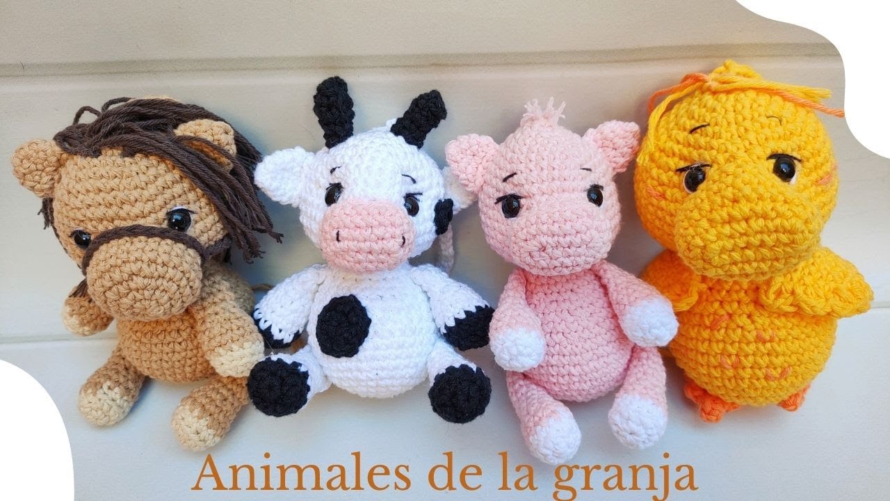 Como Hacer Animales de la Granja Amigurumis  4 en 1