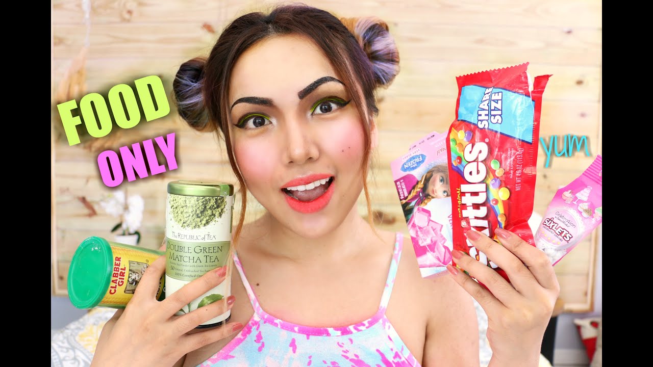 FULL FACE Makeup using only FOOD !!!