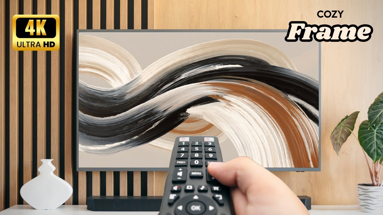 4K Cozy Frame Art (2 Hours) – Minimalist Abstract Flow | Modern TV Wall Decor