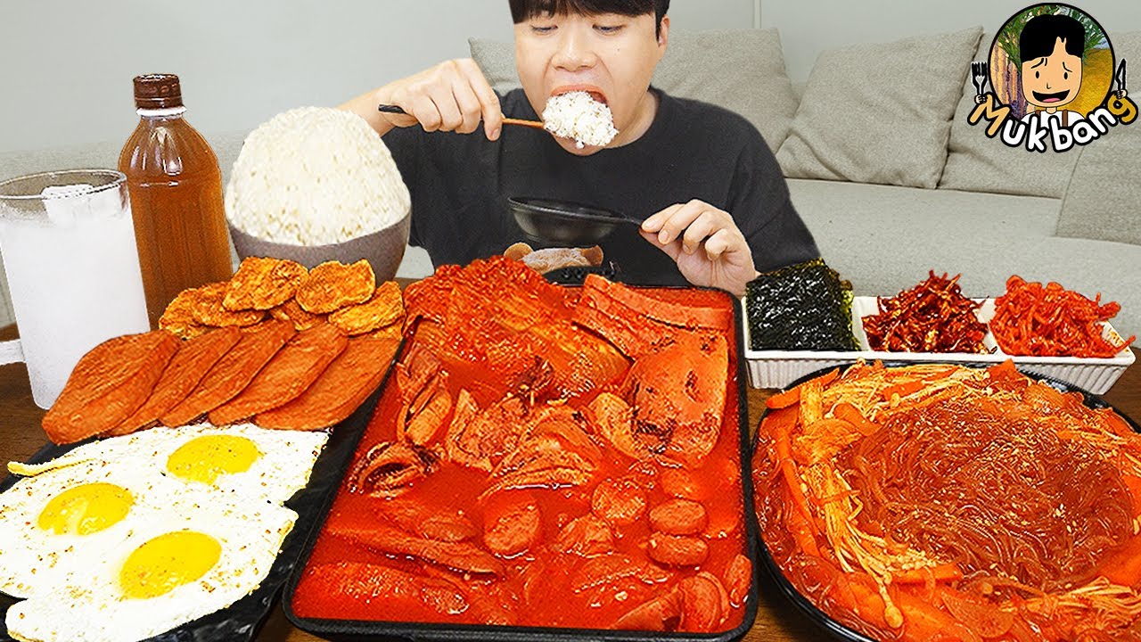 ASMR MUKBANG | Корейская домашняя еда, острая лапша, Сырный спам, Кимчи рецепт блюда