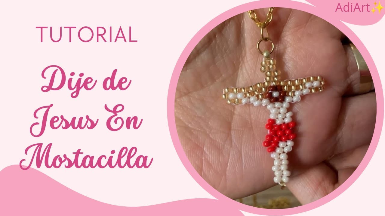 Dije de Jesús en mostacilla checa / tutorial Jesús en mostacilla checa paso a paso 