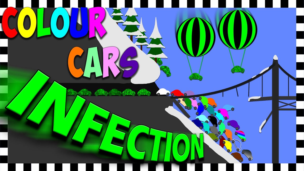 Infection Colour Cars - Algodoo Car Race