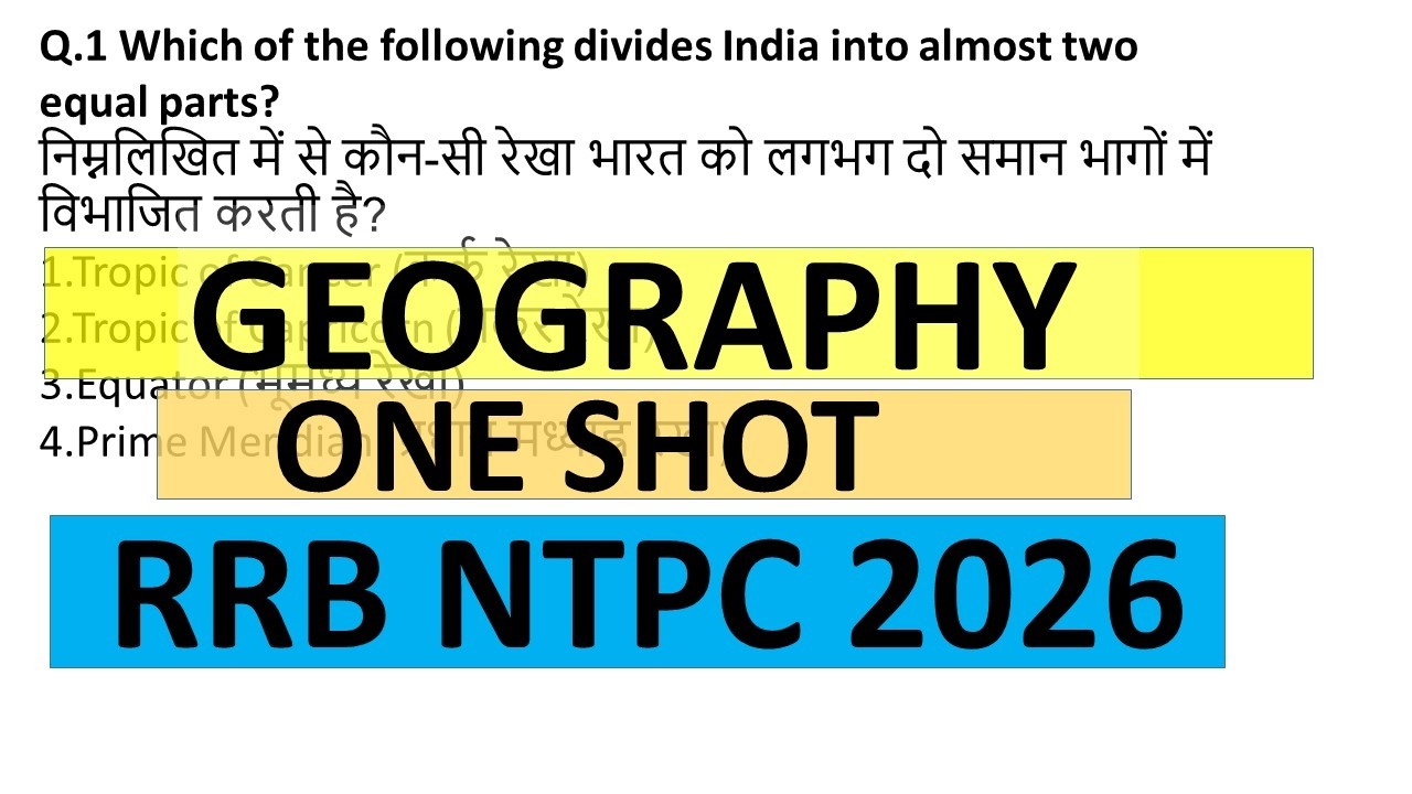 GEOGRAPHY ONE SHOT I RRB NTPC 2026 I GK/GS 2026