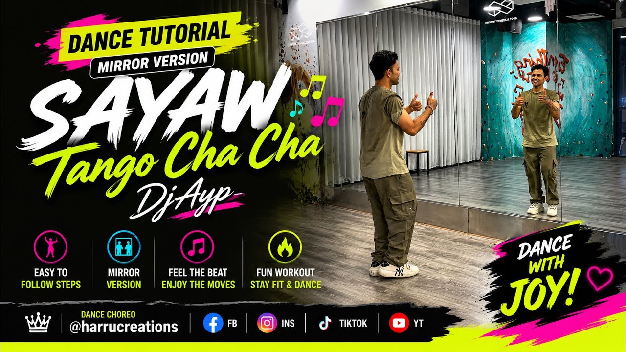 SAYAW TANGO CHA CHA DANCE TUTORIAL  | DjAYP | ZUMBA | DANCE WORKOUT ROUTINE 2hDance Tutorial 
