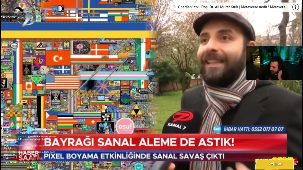 ELRAENN KANAL 7 REDDİT R/PLACE HABERİNİ İZLİYOR
