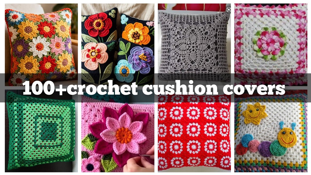 Beautiful and stylish crochet cushion designs #unique new pillows covers ideas