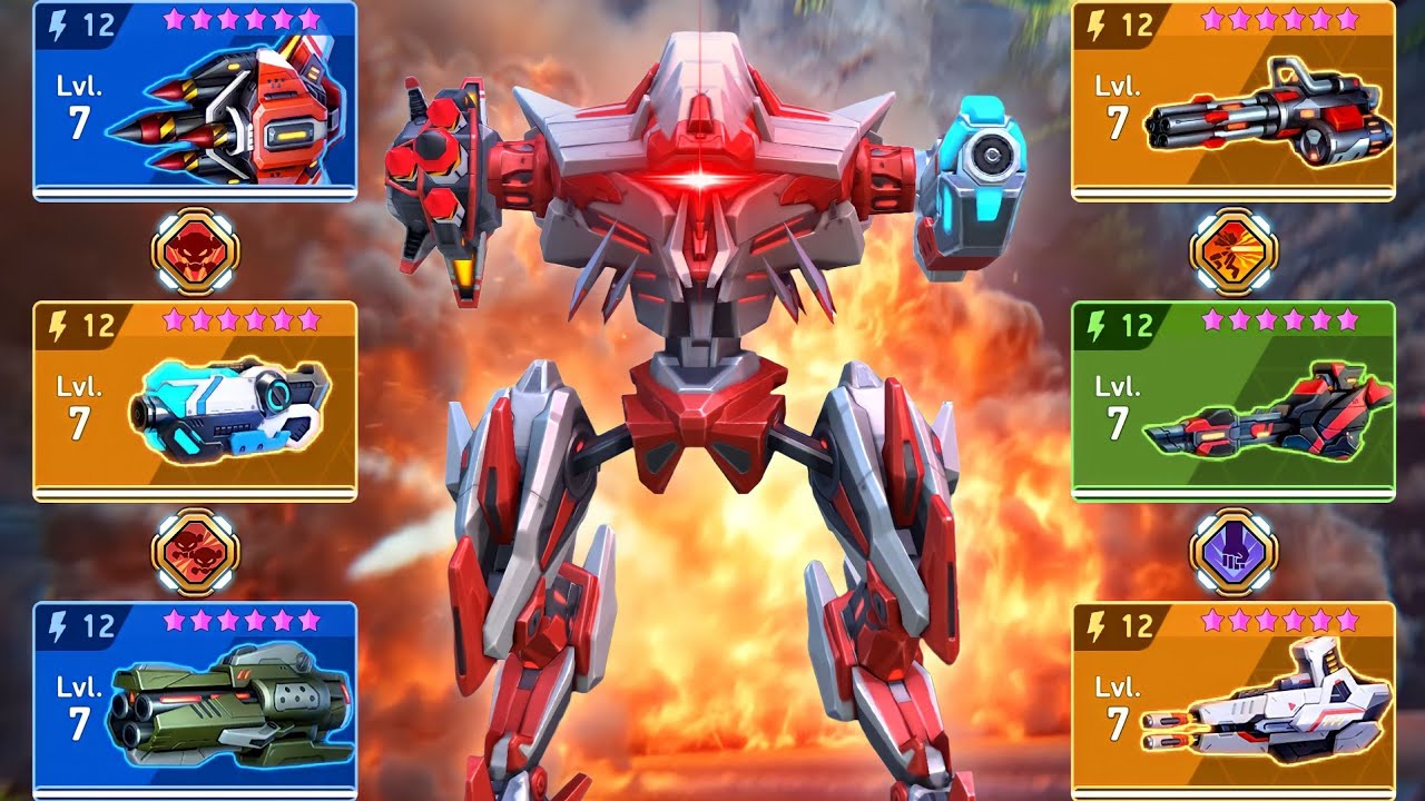 Hemlock & Longarm, Javelin Rack, Fragment Gun, Railgun, Minigun, Carbine - Mech Arena