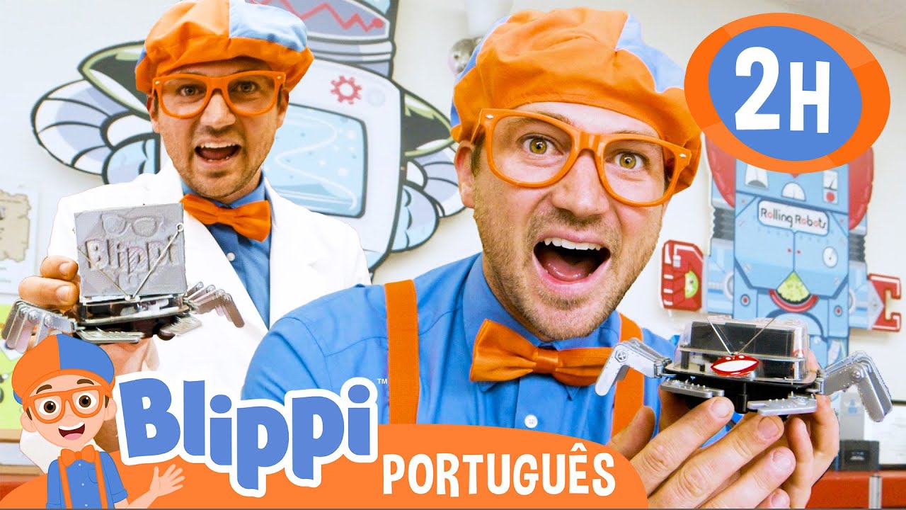Blippi Aprende a Cosntruír Robôs! | 2 HORAS DO BLIPPI! | Vídeos Educativos para Crianças