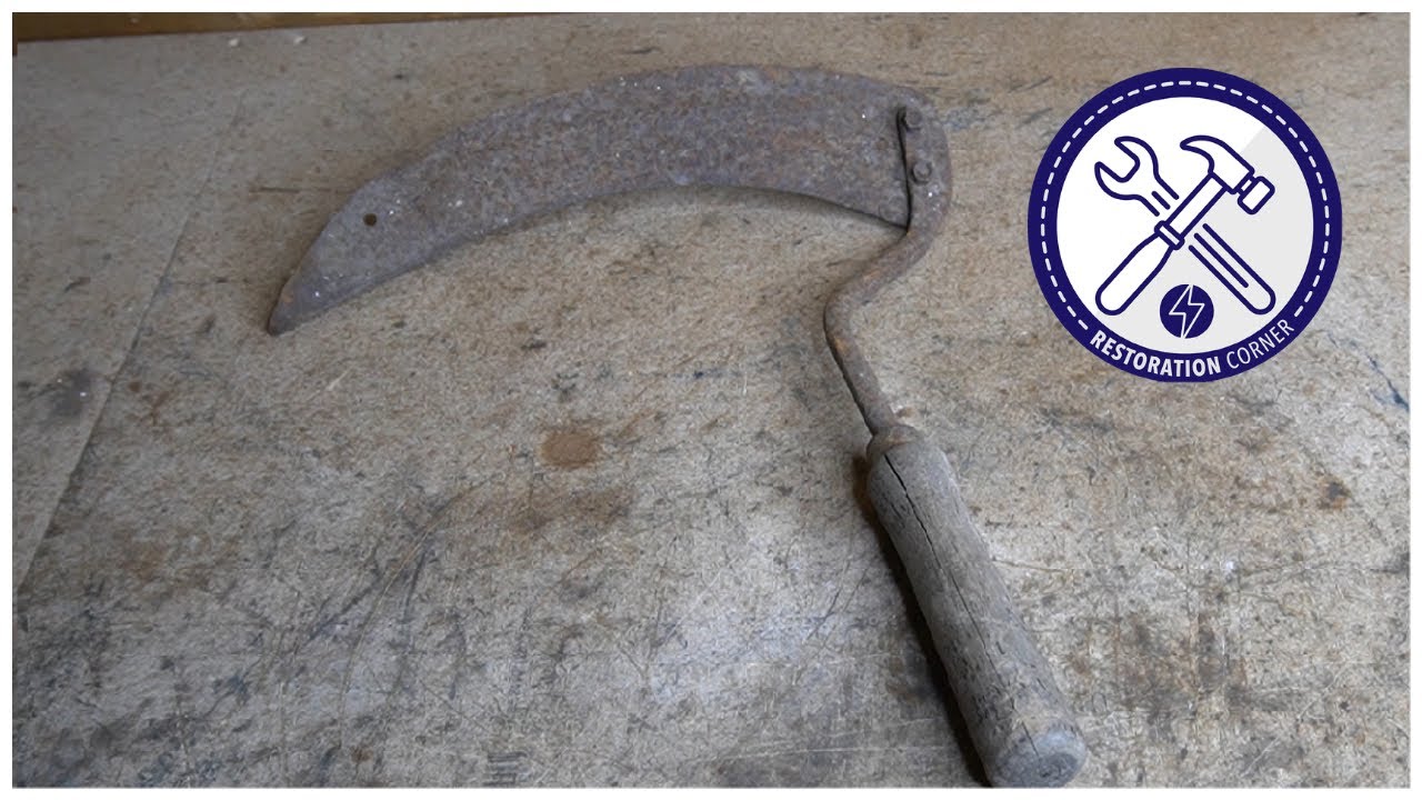 Old Rusty Hand Scythe Restoration