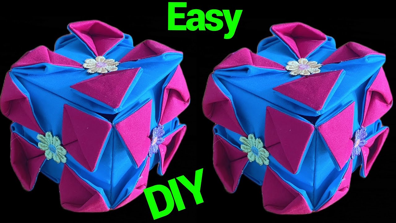 How To Sew A Beautiful Gift Box From Fabric/Multi Sewing Techniques/DIY Fabric Box Sewing Tutorial