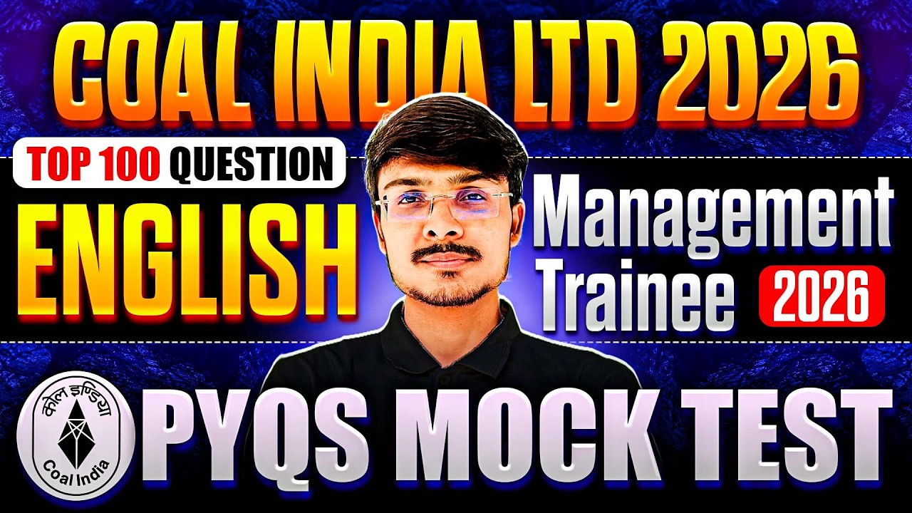 Coal India Ltd MT English PYQs I Coal India PYQS I Coal India Exam