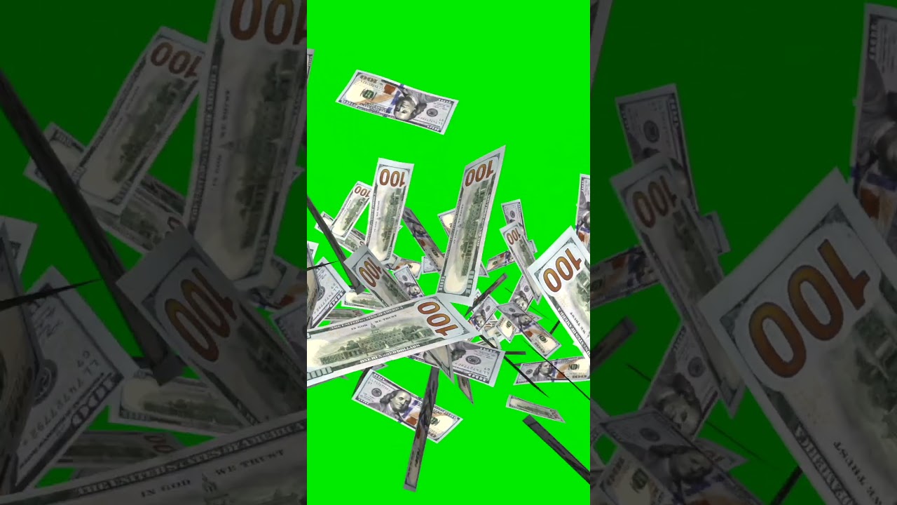 Money Explosion - 100 US Dollars - Modern Bills - Central Blast Effect #moneygreenscreen #moneyrain