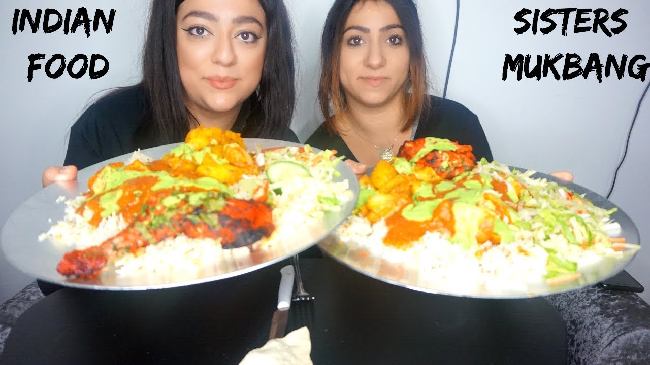 INDIAN FEAST FOOD MUKBANG WITH MY SISTER | CHICKEN DANSAK CURRY | TANDOORI CHICKEN