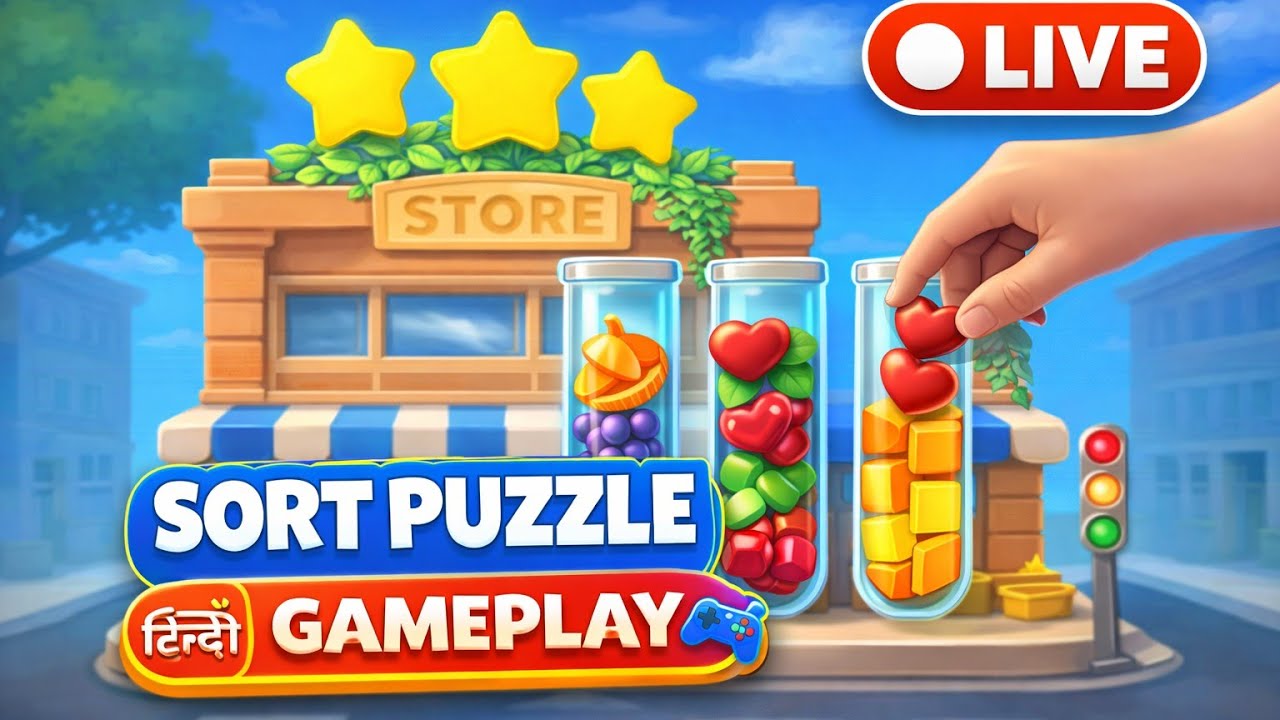 🔴 Sort Puzzle Game Live Gameplay | Satisfying & Relaxing | Hindi 🎮