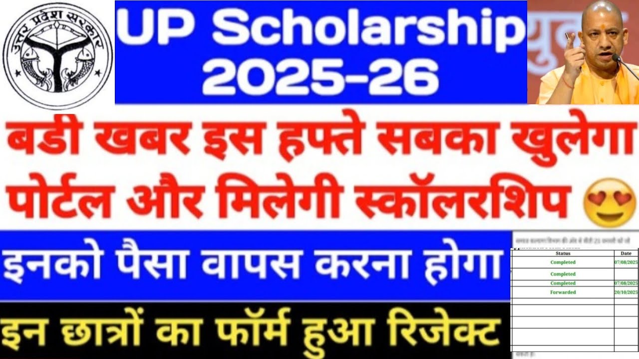 Up Scholarship latest news today correction portal kab open hoga up scholarship pfms fail wale kya k
