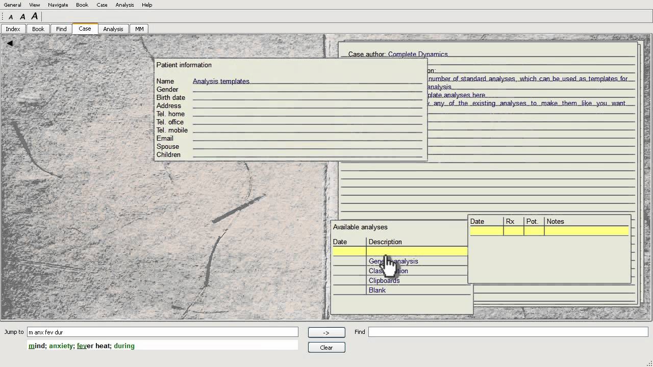 Complete Dynamics - Analysis module - Templates