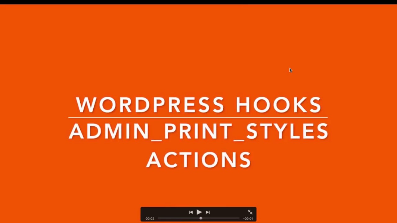 WordPress Hooks Actions admin print styles Part-15 Example