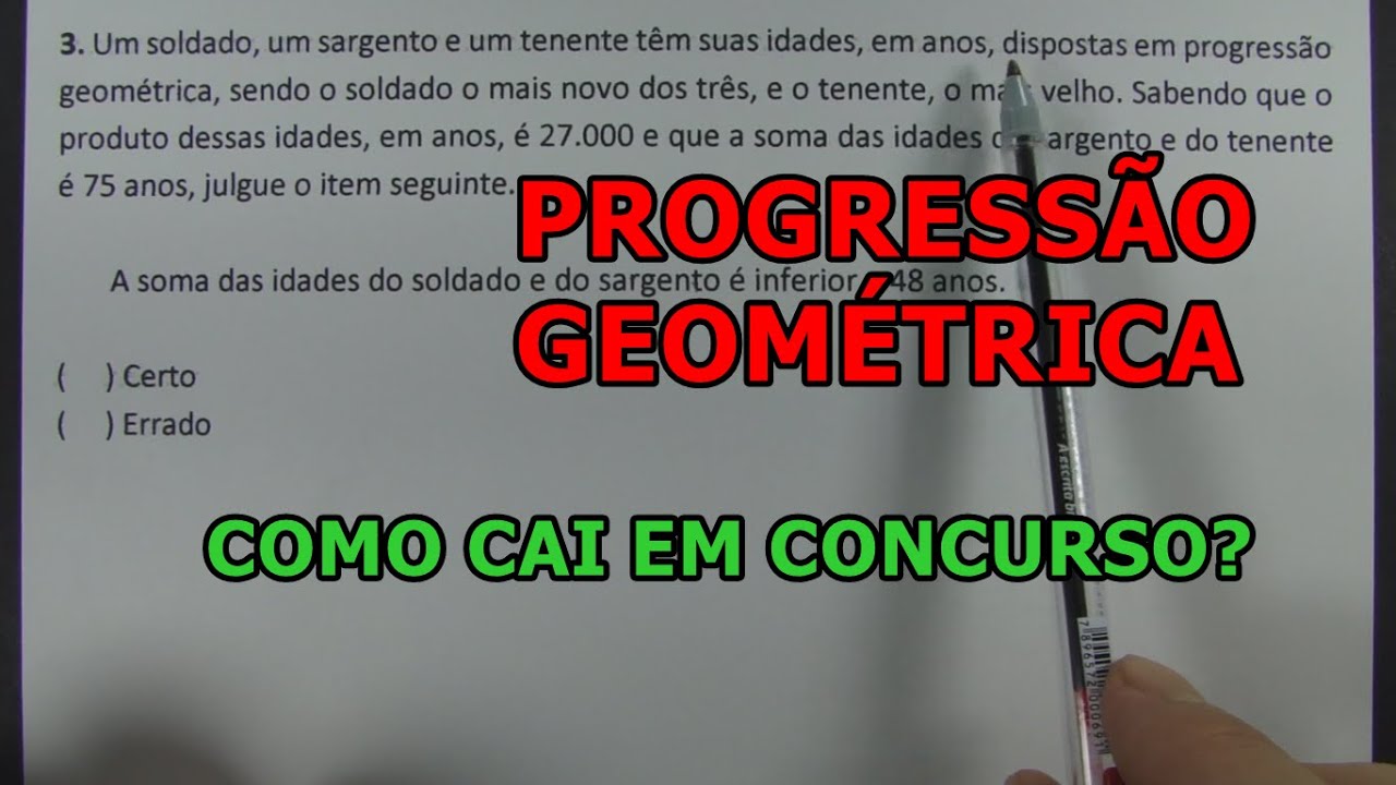 PROGRESSÃO GEOMÉTRICA (PG) - COMO CAI EM CONCURSO?