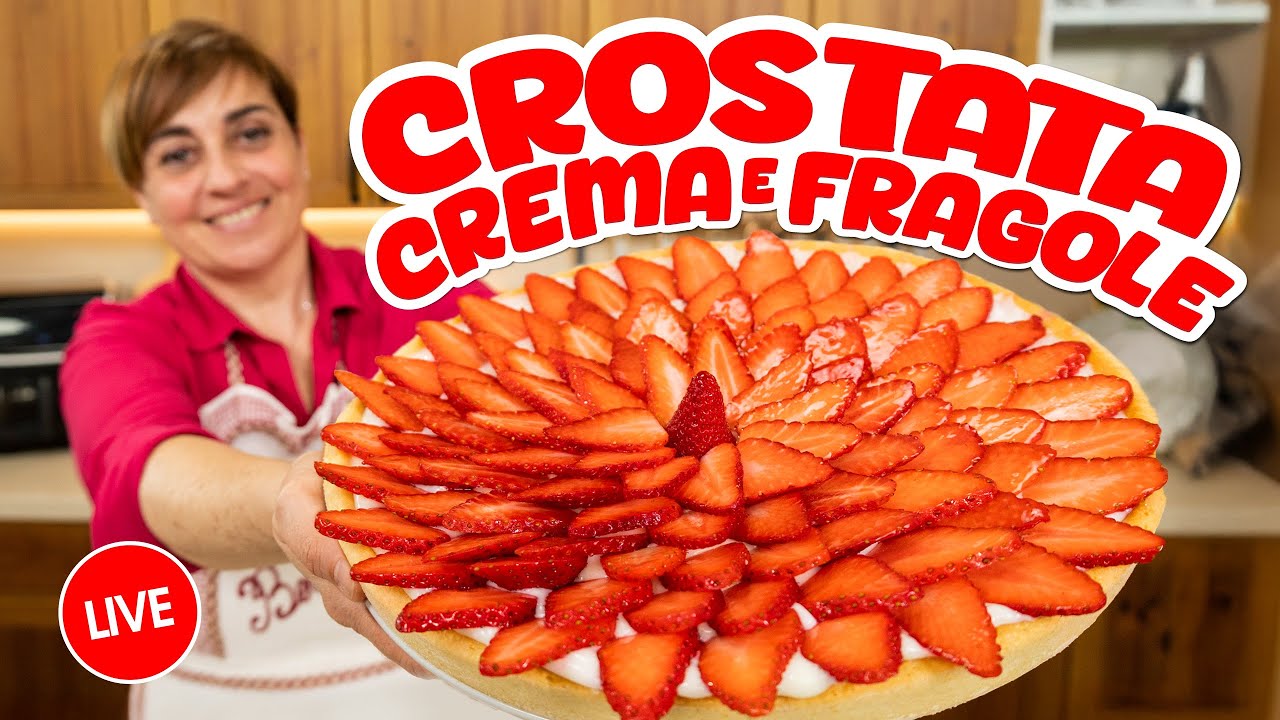 CROSTATA CREMA E FRAGOLE Senza Uova - Ricetta in Diretta Fatto in Casa da Benedetta