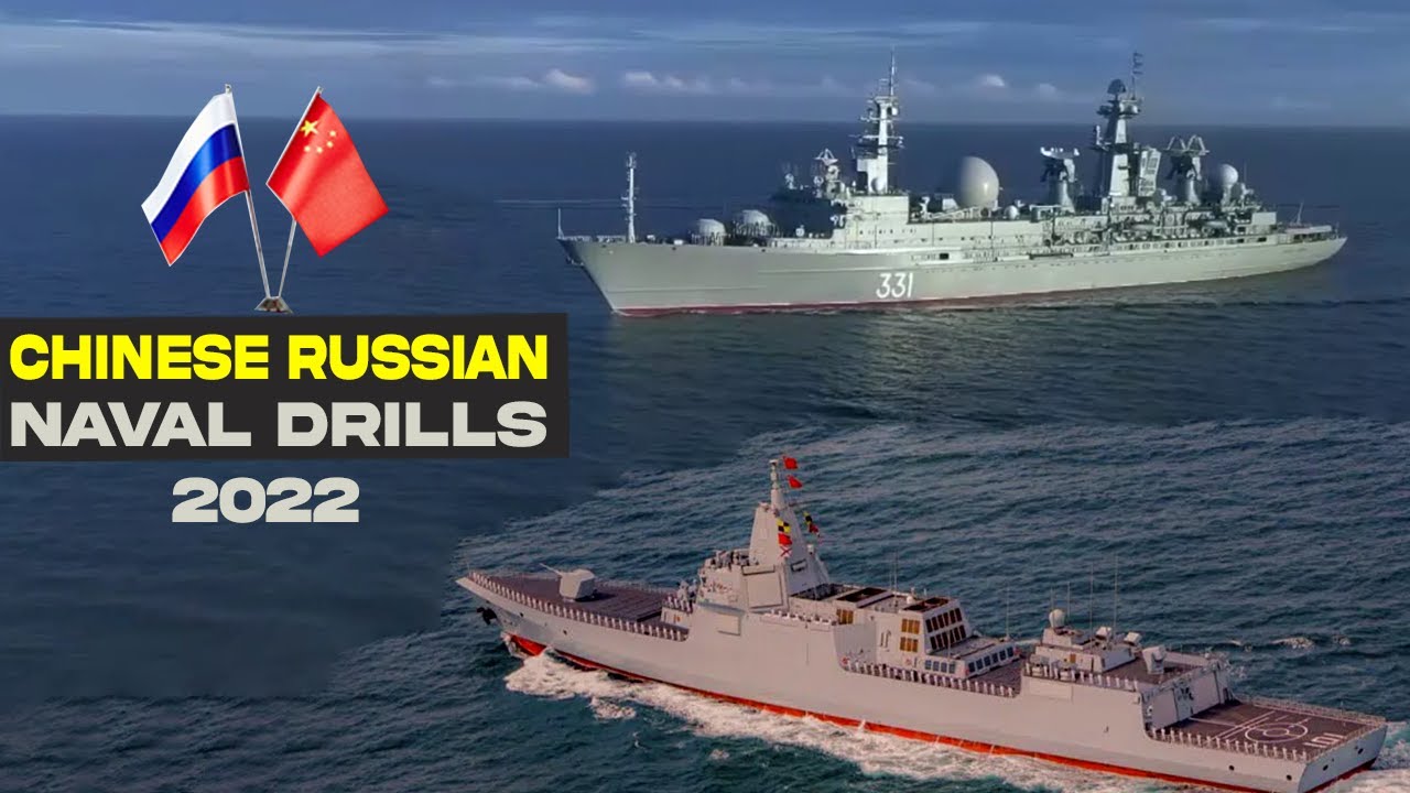 Chinese and Russian Joint Sea Drills 2022 in East China Sea