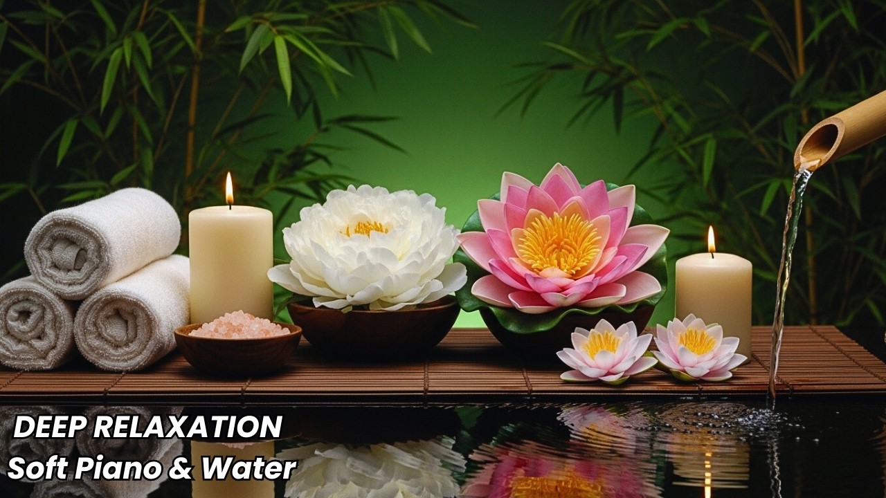 Soft Spa Piano with Bamboo Water Sounds 🌿 Deep Relaxation & Sleep
