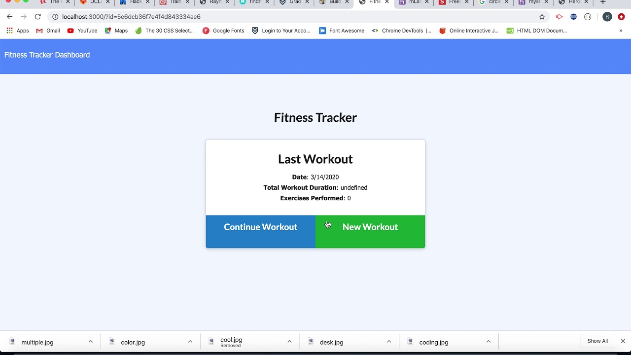 Fitness Tracker Homework