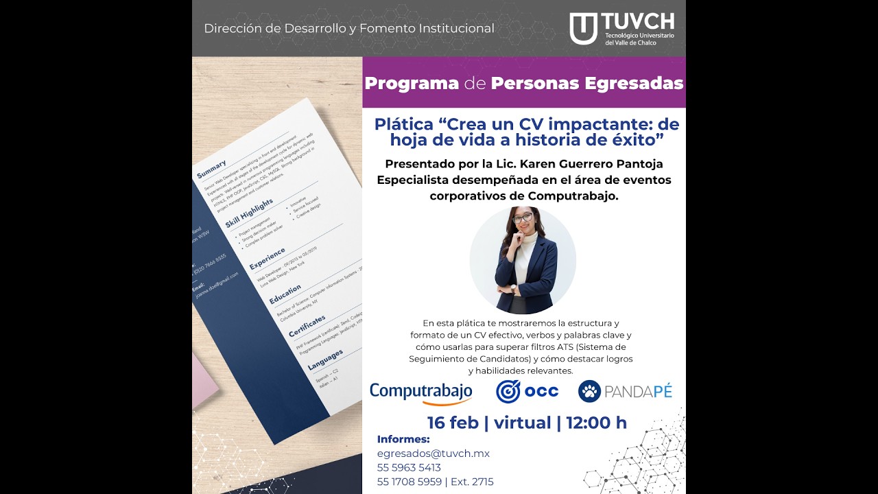 “Crea un CV impactante de hoja de vida a historia de éxito”