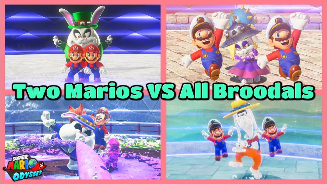 What If Two Marios Fight All Broodals? - Super Mario Odyssey