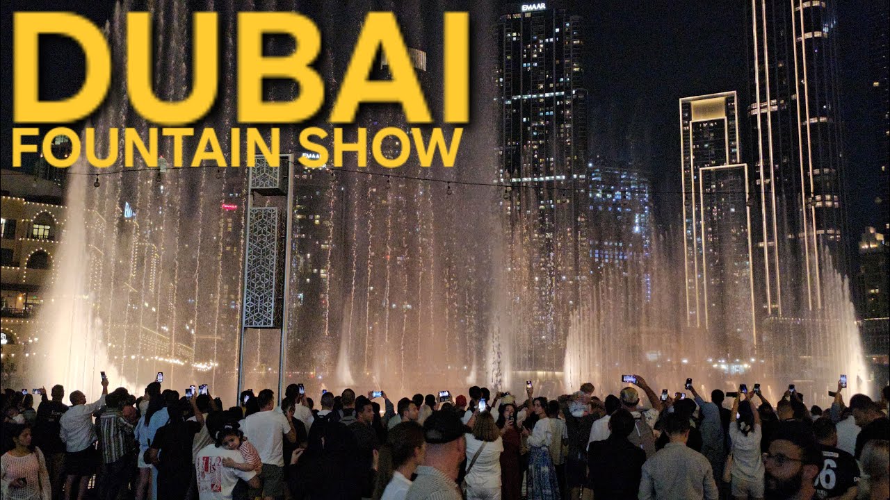 6:30pm - 10:30pm DUBAI FOUNTAIN SHOW | Dubai Mall Tourist Attraction | UAE Dubai Walk | 10.2.25: 4K