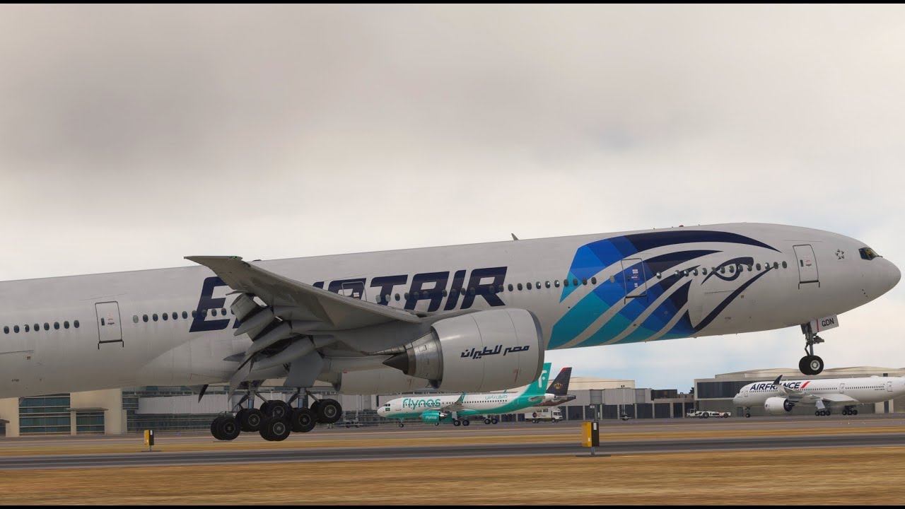Approach Timelapse Into Caïro -- B777-300ER -- PMDG -- MSFS2020