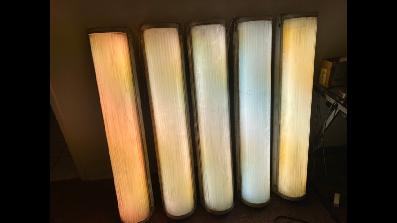 5 Westy 2 lamp F40T12 preheat fluorescent tube diffused halfpiper fixtures starting up