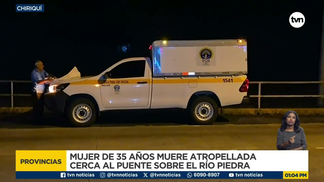 Mujer de 35 años muere atropellada en Chiriquí