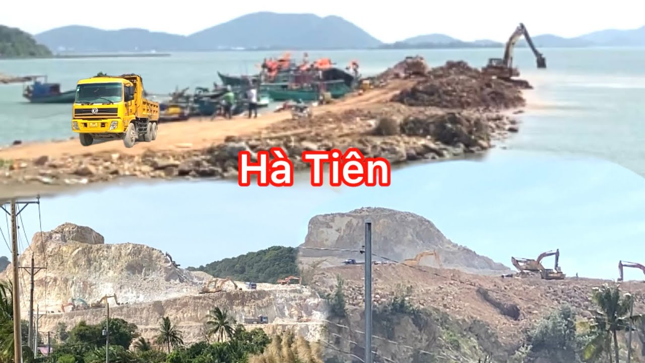 Công Trình Thi Công Mỏ Đá Lấp Đường Giữa Biển Ra Cảng Tổng Hợp Hà Tiên