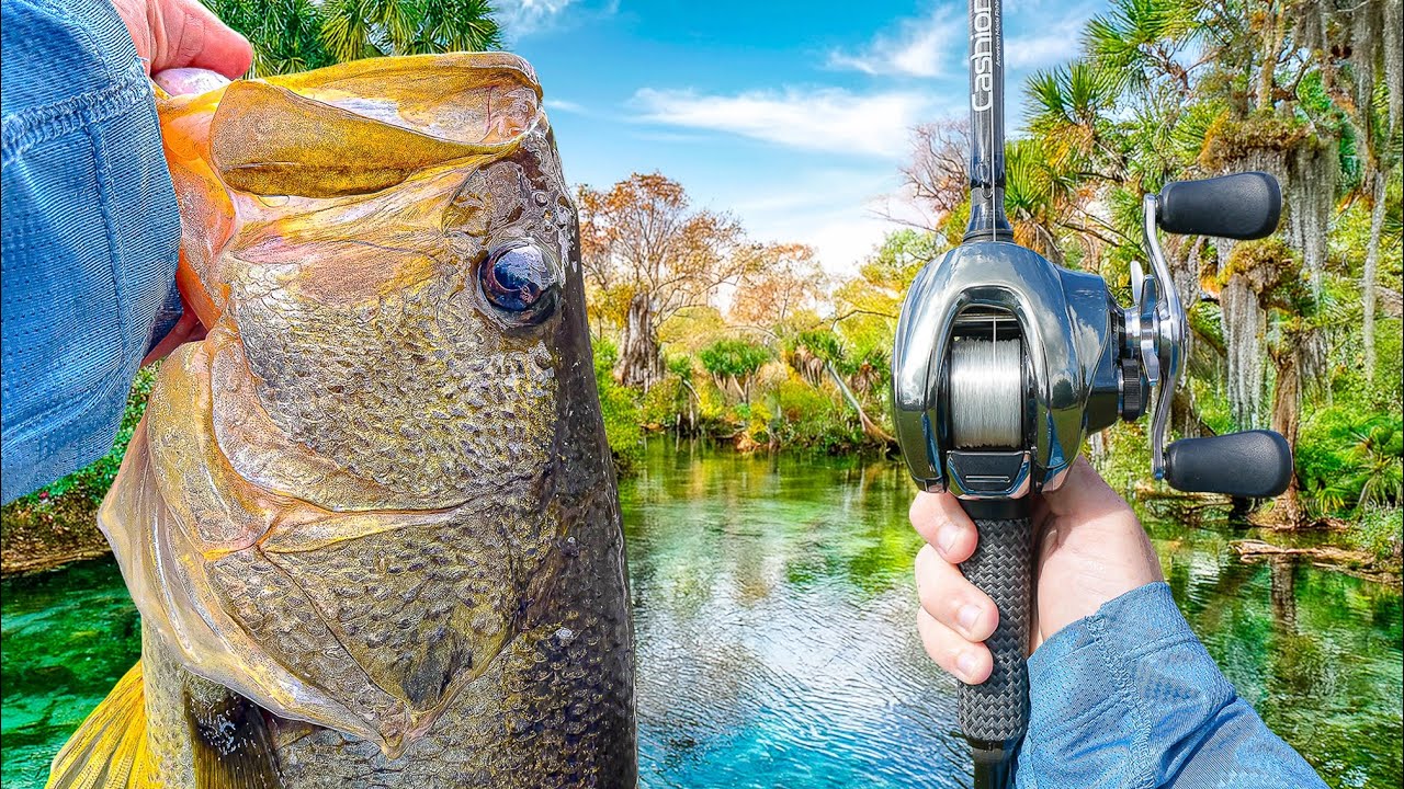 Fishing A Crystal CLEAR Lagoon For BIG Bass - Multiple Giants