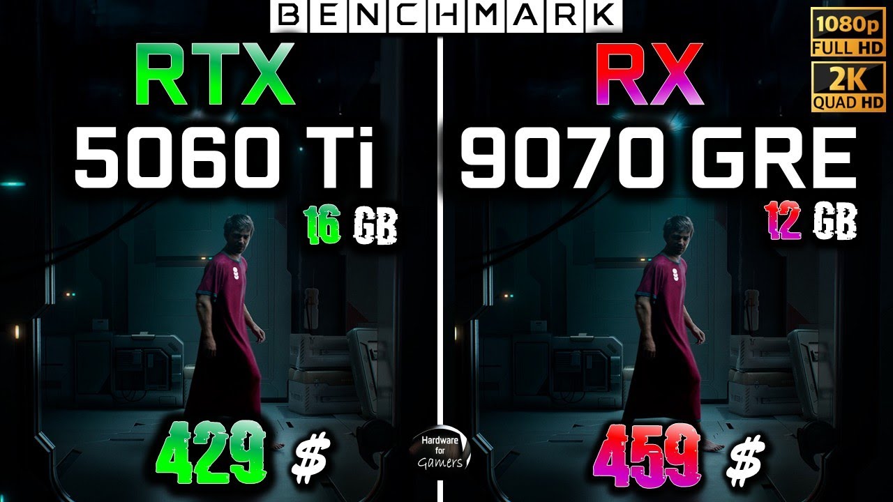 RX 9070 GRE 12GB vs RTX 5060 Ti 16GB / Test / 1080p - 1440p  / in 8 Games / Ryzen 7 9800X3D