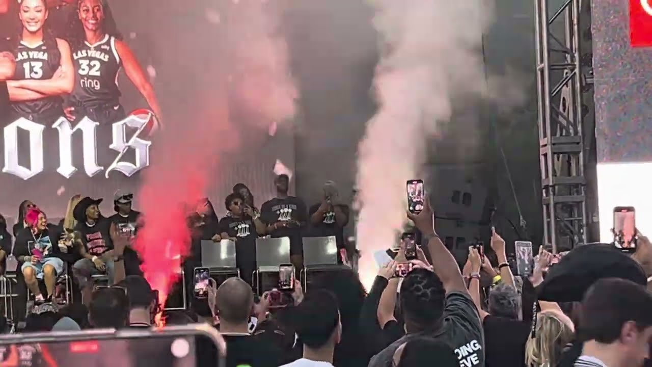 Aces player introductions at 2025 Championship Celebration